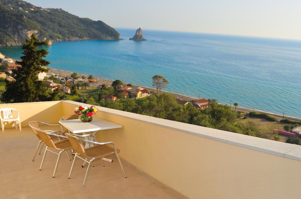 Holiday Apartments Maria With Pool And Panorama View - Agios Gordios Beach Exterior photo